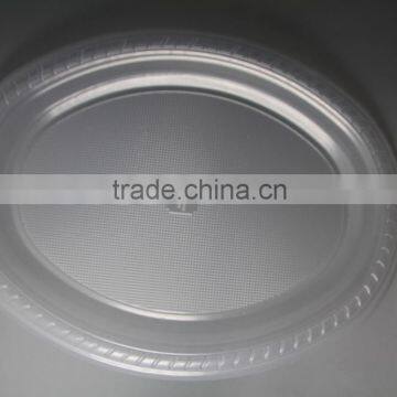 Whole sale 7 *9inch transparent oval shape PS plastic plate