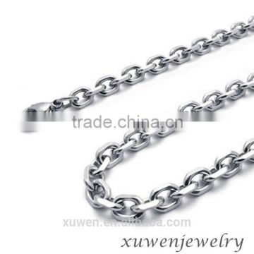 womens high polished small o shape flat 316l stainless steel link chain