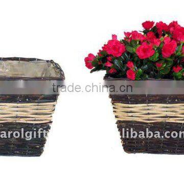 Rattan Split Square planter- Square flower pot - Rattan Split plant container