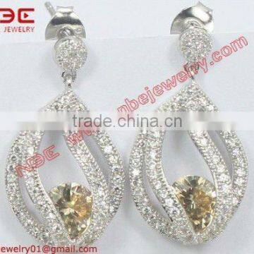 Artisan crafted design fashion 925 silver earrings jewelry, quality rhodium plated high shine finish best selling jewelry