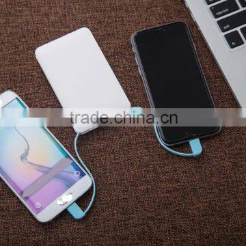Built-in Dual Usb Charging Cables Power Bank Portable Charger Compatible All Mobile Phone With Good Quality Credit Card Shape photo-4