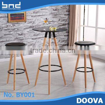 Plastic and wood bar stool high chair