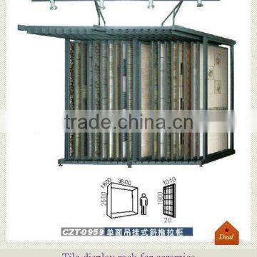 Single side hanging tile display display rack