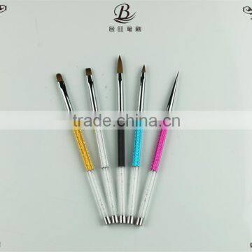 2015 newest metal handle kolinsky nail brush nail art brush