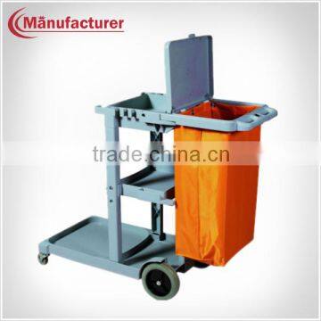 WS-7A Medical decorative plastic cleaning trolley,hospital cleaning equipment trolley cart with wheels& lid