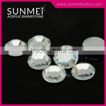 In Stock Items Round Shape Flat Back Acrylic Rhinestones for Nail Art