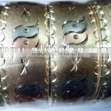 25mm Diamond cut tri color bangles