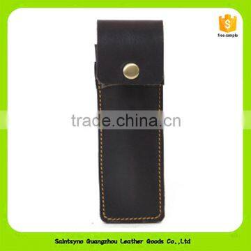 China wholesale pen holder bag with belt leather pen pouch 16019