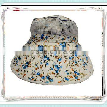 Blue Floral Sun Visors Sun Hats Mesh Top