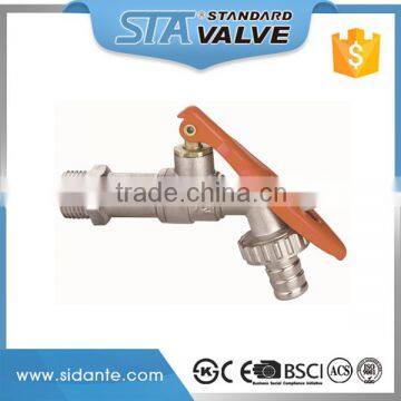 ART.2006 China supplier low price 1/2" 3/4" forged nickel plated brass garden water bibcock with hose union and lockable handle