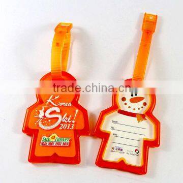 cheap price mini person shape hard plastic pvc luggage tag