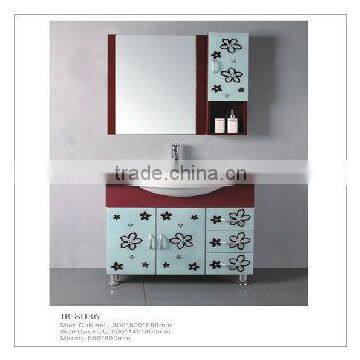 2013 Euro Style Bathroom Vanities and Sinks tb-8037 single bathroom cabinet with mirrored cabinet