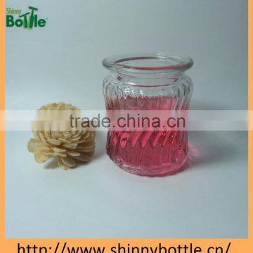 white classical design glass candle jars with lid wholesale