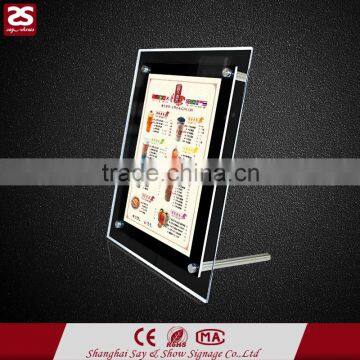 Wholesale Restaurant Wire Hanging acrylic led signs display menu light box