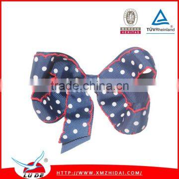 New Design Grosgrain Ribbon Hair Bows With Elastic Bands/Hair Accessories for Girls