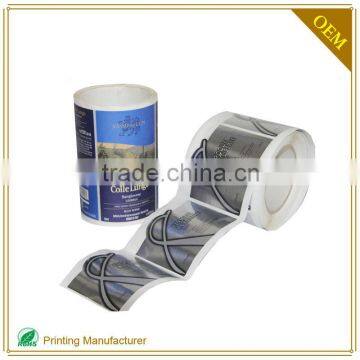 waterful emboss silver custom printing self adhesive roll labels