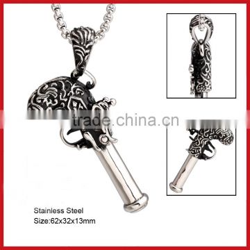 Mens Stainless Steel Pendant Best Friend Gun Shape Pendant Jewelry(FP50003)