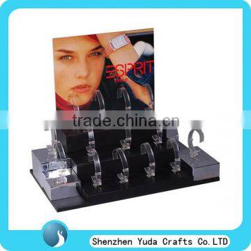 Three steps elegant wood countertop watch display in high quality