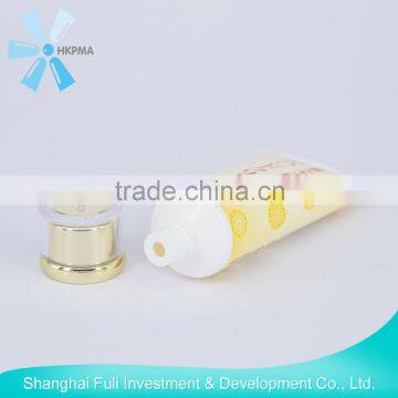 Clear plastic PE cosmetic tube with crew-on cap