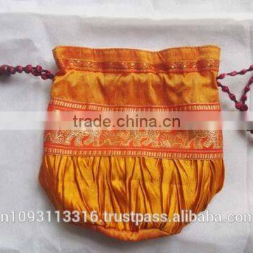 Latest indian cotton silk small bag potli bag