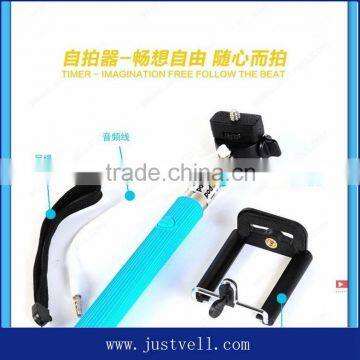 New handheld mini foldable wire monopod cable selfie stick for ISO Android