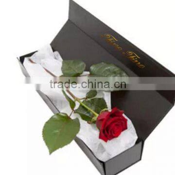 Luxury single rose packaging box with magnetic lid