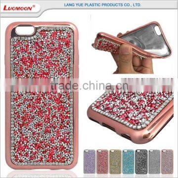 full rhinestone pink color plating soft tpu back cover case for vivo y11 y21 y31 y51 y28