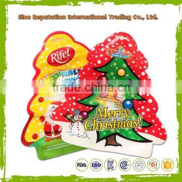 Custom special shaped water bag with ziplock, food grade irregular shaped milk packaging bag