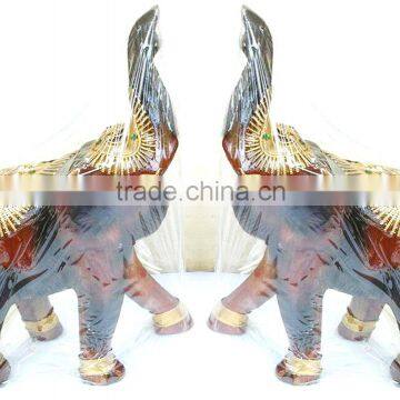 Teak wood candlestick Ganesha