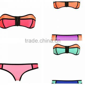 BSC066 Open sexy women fission pure triangle bikini swimwear