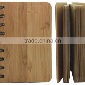 Bamboo Cover Eco Recycled Paper Spiral Notebook