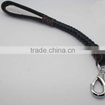 8-thong Round Fully Braided Genuine Leather Dog Leash photo-2