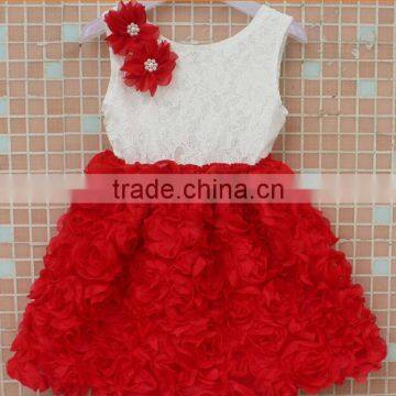 Girl rose chiffon dress, princess skirt, hot sale skirt for girl