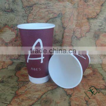 100% food grade single wall paper coffee cup with custom design printed