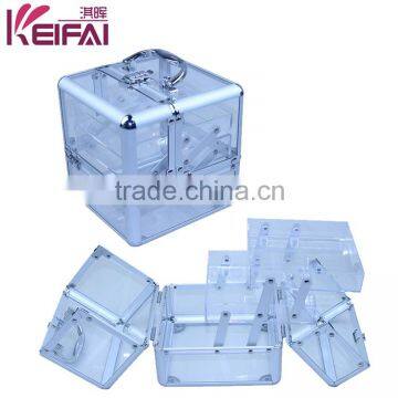 Factory Direct Sale Clear Acrylic Makeup Box Storage With 2 Removable Trays