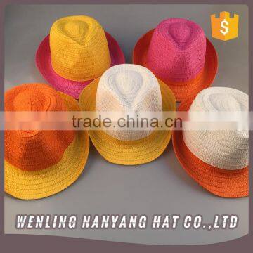 Ladies New Fashion Summer Fedora Hats Mixed Colors Woven Paper Braid Gross Floppy Straw Hats