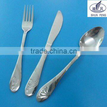 Good design stainless steel hotel cutlery with beautiful handle