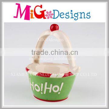 Ceramic Basket Xmas Theme for Vegetable Fruit Basket OEM