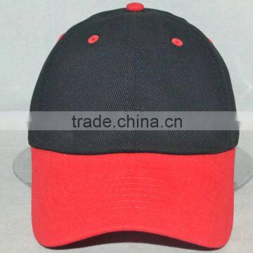 Heavy brushed cotton 10x10 charcoal black&red combin blank cap