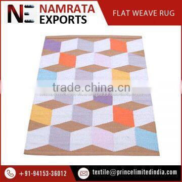 Highly Recommended Geometrical Design Flat Weave Rug at Wholesale Rate