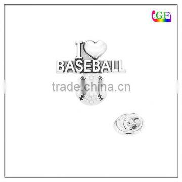 Fashion I LOVE BASEBALL charm LAPEL PIN