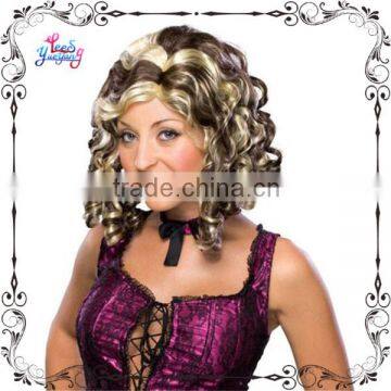 Brown and blonde deep curly queen cosplay wigs