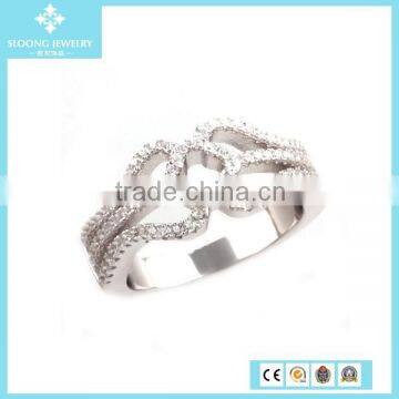 Alibaba China Pave Silver Plated Diamond Ring Jewelry Price