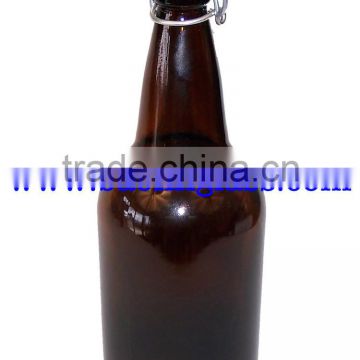 16oz Blue Amber Beer Glass Bottle With Swing Flip Cap