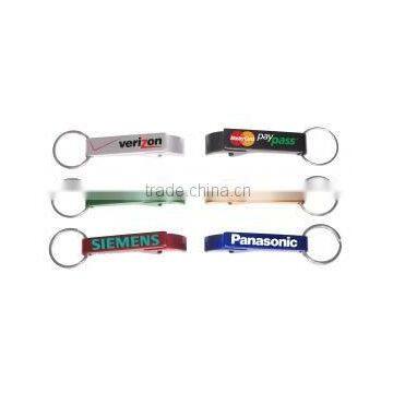 Deluxe Plain Aluminum Can And Bottle Opener With Split Key Ring