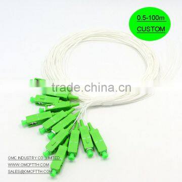 China supplier SC/APC SX 0.9mm 2M Fiber optic pigtail with low price