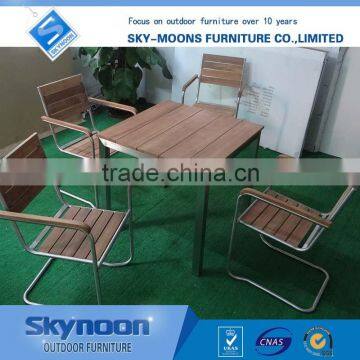 outdoor table and chair, 4 chairs + 1 table, fashion poly wood chair, wood furniture(ssc004)