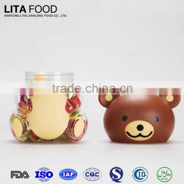 Small Plastic Candy Containers Nata de Coco Confectionery Bear Cartoon Shape Jelly Candy