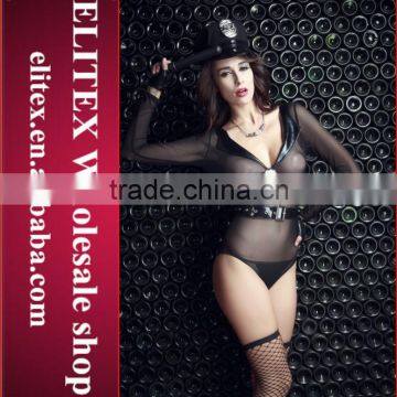 2015 Wholesale lingerie cosplay adult woman sexy latex costume for police