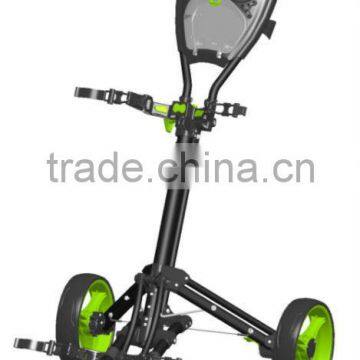 Three Wheel Golf Bag Trolley Quick Click Pull Push Cart